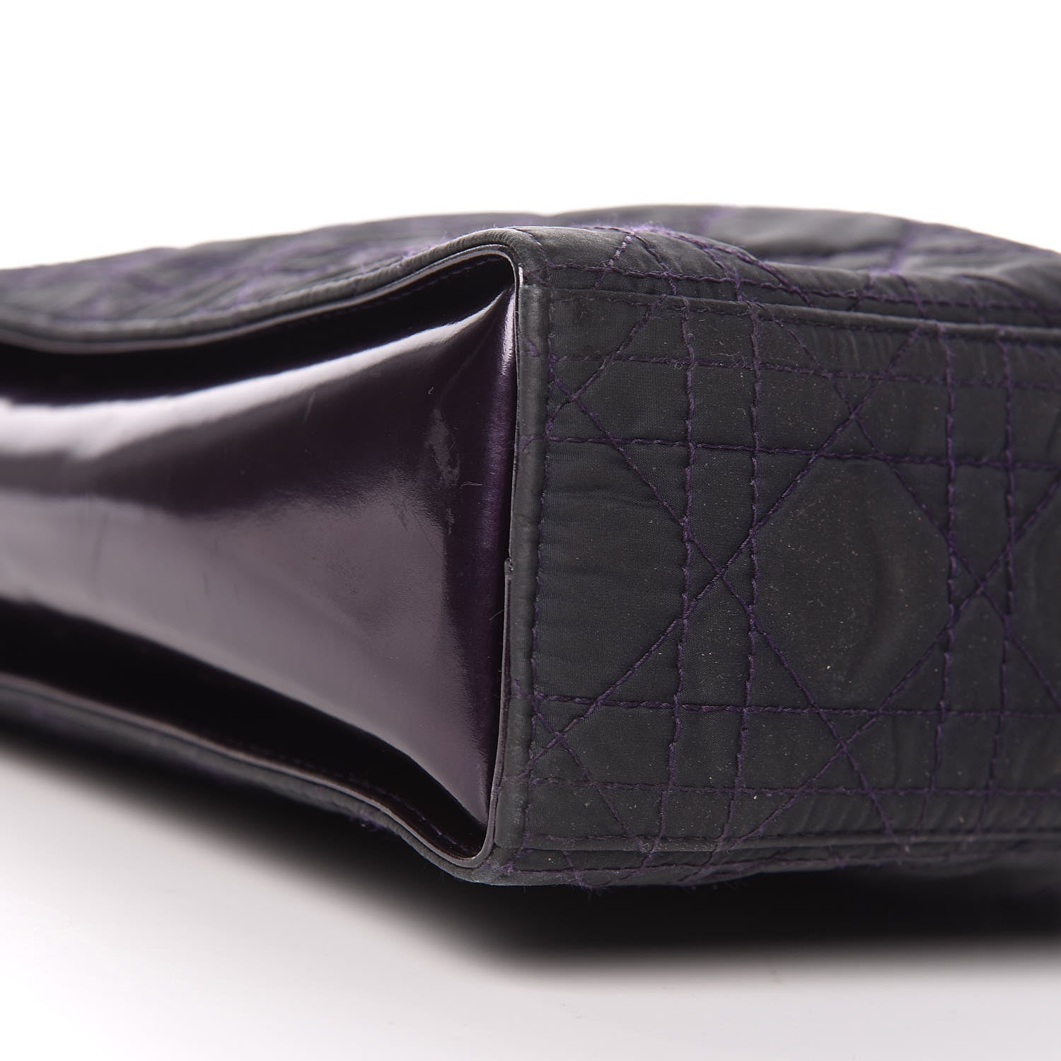 Christian Dior Nylon Cannage Shopper Tote Black Purple 8 of 11