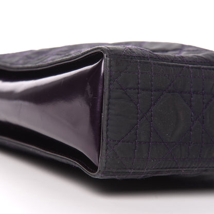 Christian Dior Nylon Cannage Shopper Tote Black Purple 8 of 11