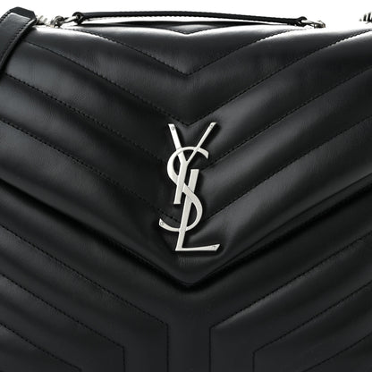 Saint Laurent Calfskin Y Quilted Monogram Medium Loulou Chain Satchel Black 8 of 11