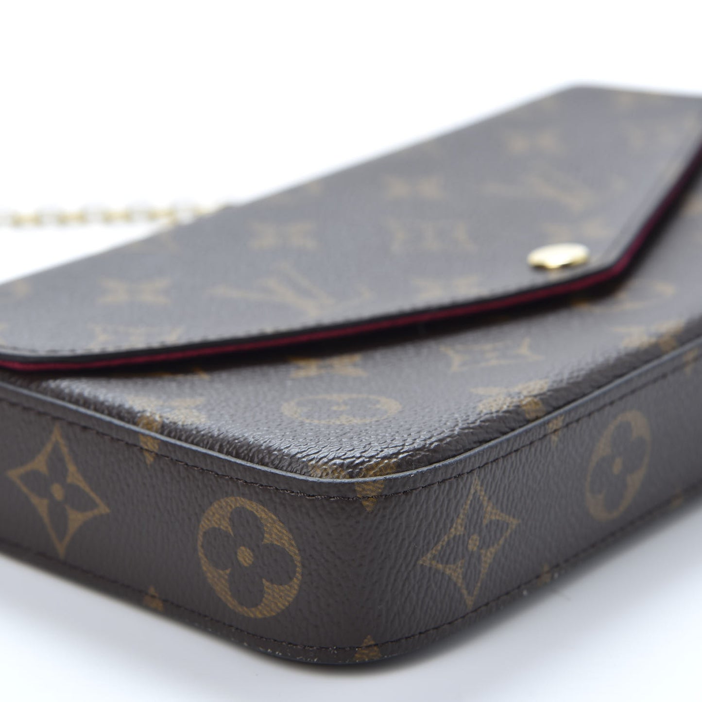 Monogram Pochette Felicie Chain Wallet Fuchsia