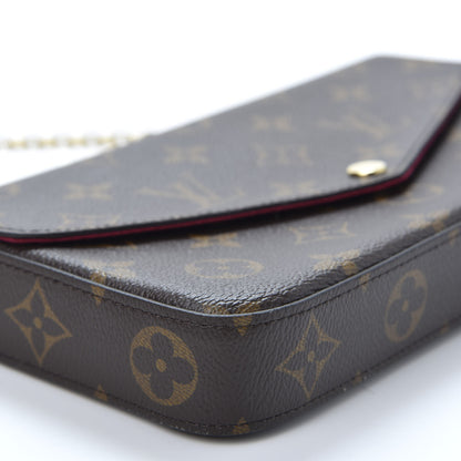 Louis Vuitton Monogram Pochette Felicie Chain Wallet Fuchsia 5 of 11
