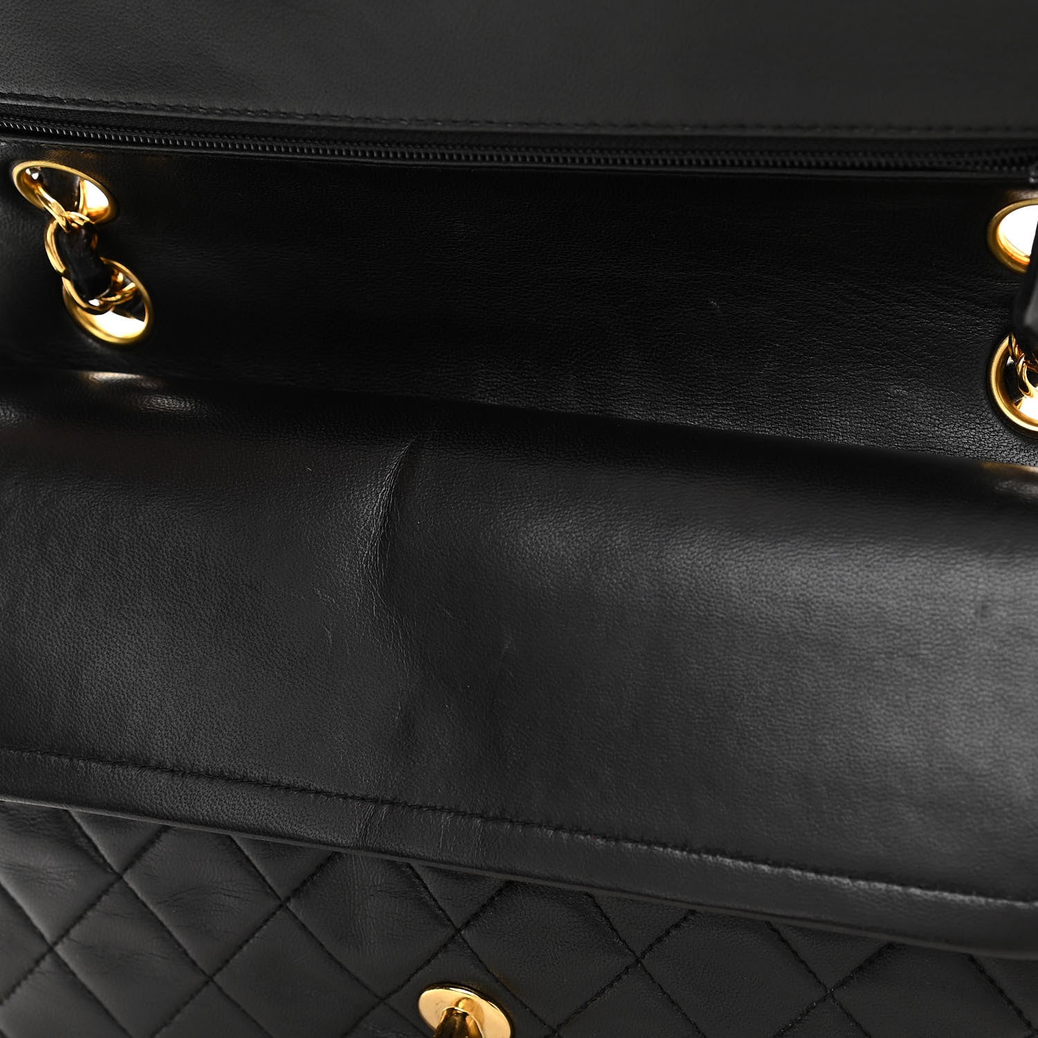 Chanel Lambskin Quilted Medium Double Flap Black 13 of 13