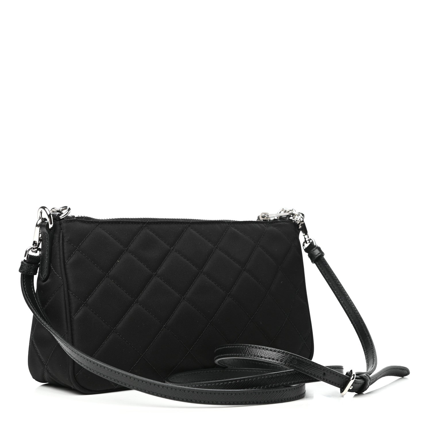 Prada Nylon Tessuto Impuntu Quilted Crossbody Bag Black 3 of 9