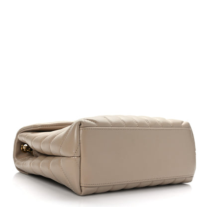 Saint Laurent Calfskin Y Quilted Monogram Small Loulou Chain Satchel Dark Beige 3 of 8