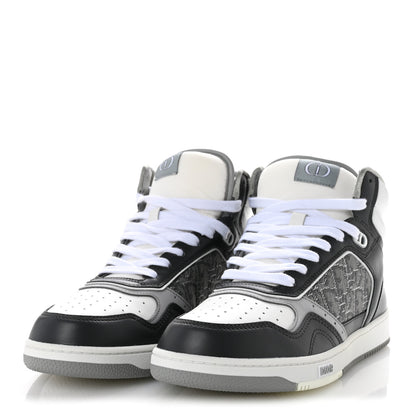 Christian Dior Smooth Calfskin Jacquard Oblique Mens B27 High Top Sneakers 40 Grey 4 of 10