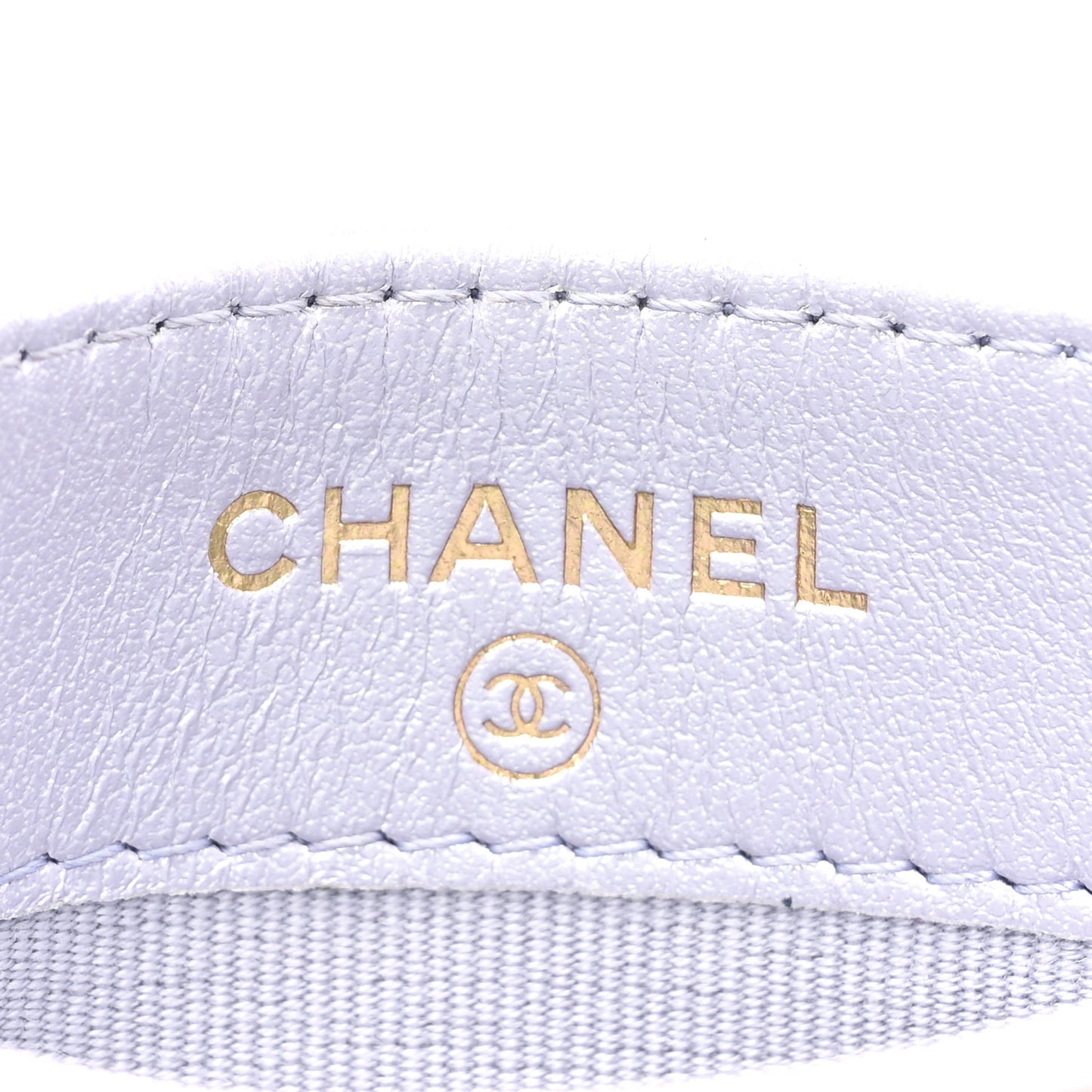 Iridescent Calfskin Quilted Chanel 19 Card Holder Light Purple