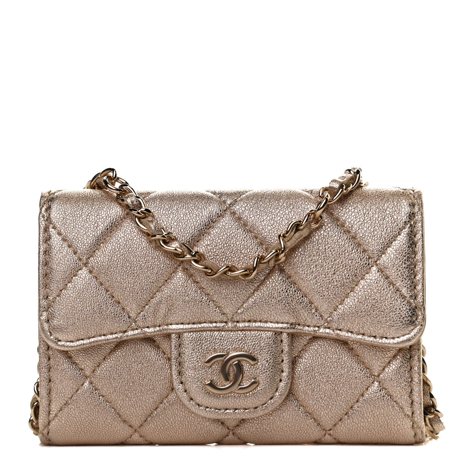Chanel Metallic Lambskin Quilted Belt Bag Gold 1 of 12