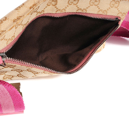 Gucci GG Monogram Web Double Pocket Belt Bag Pink 4 of 6