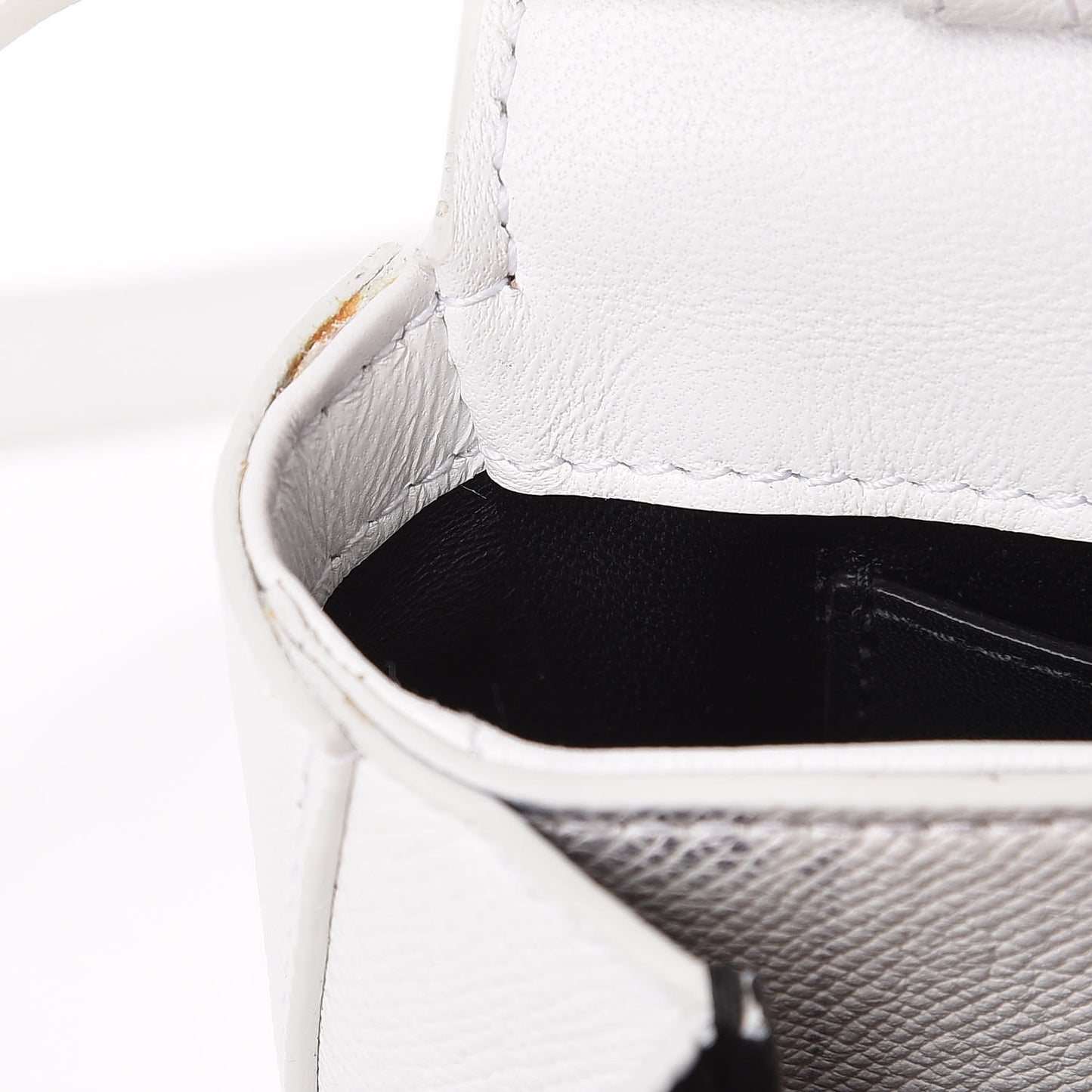 Grained Calfskin Logo Print Ville Day Bag XS White
