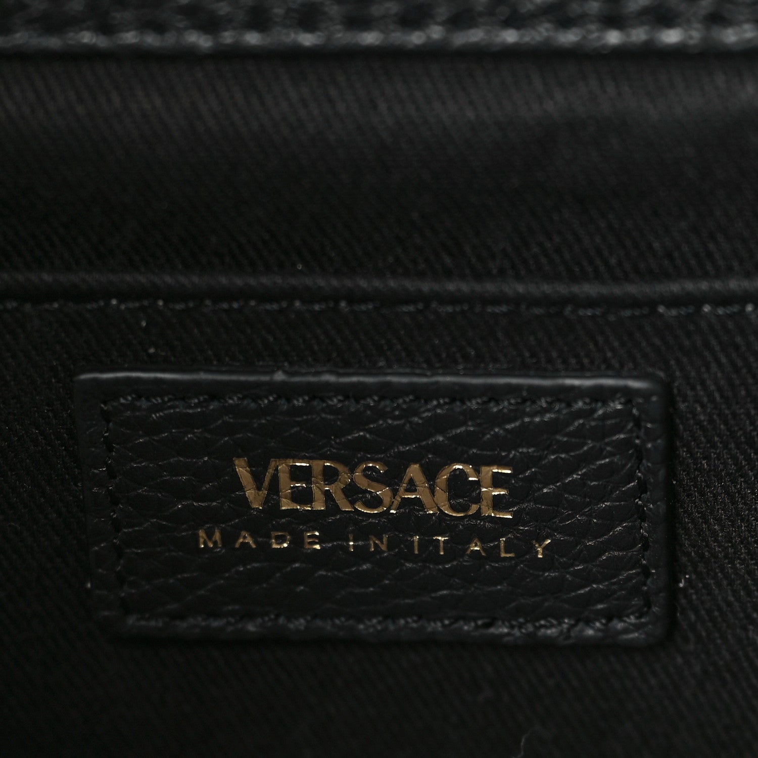 Versace Grainy Calfskin Virtus Chain Crossbody Black 6 of 8