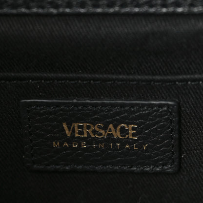 Versace Grainy Calfskin Virtus Chain Crossbody Black 6 of 8