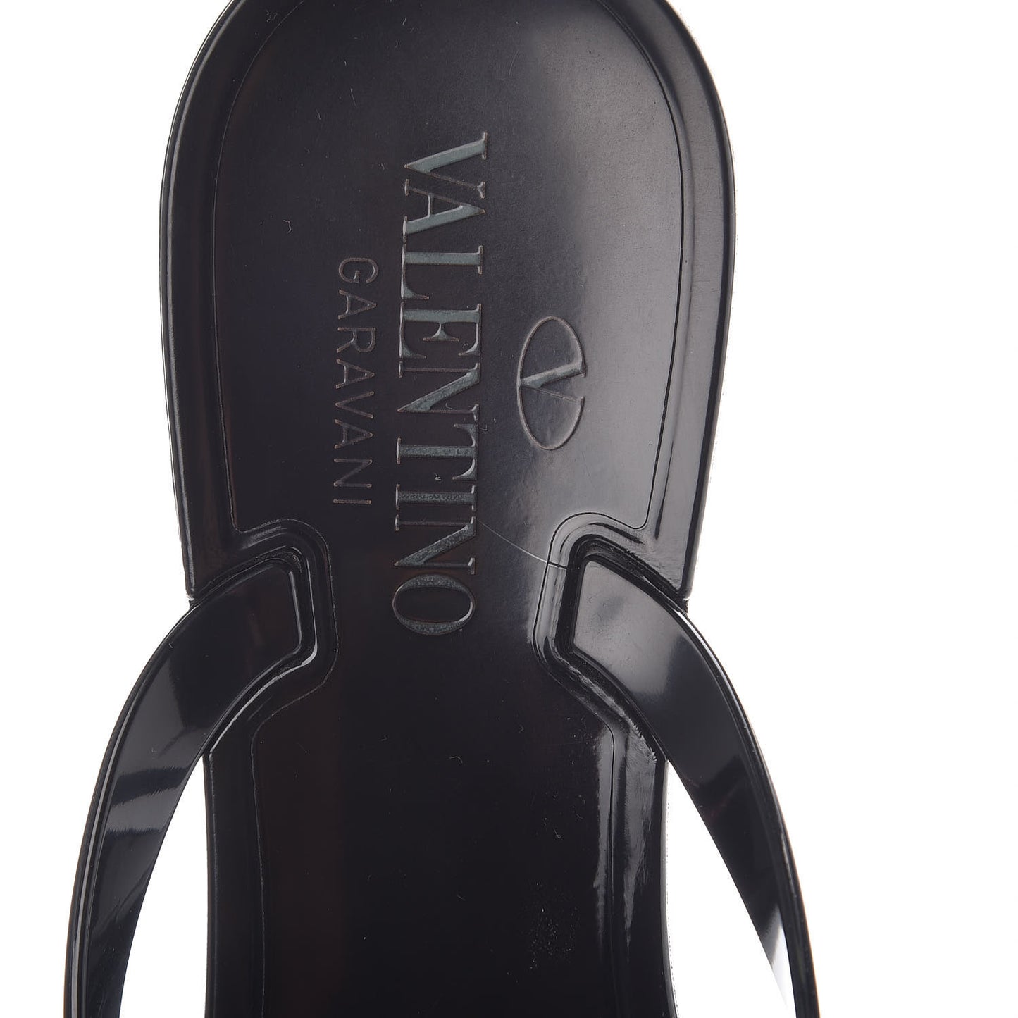 PVC Jelly Rockstud Bow Thong Sandals 39 Black