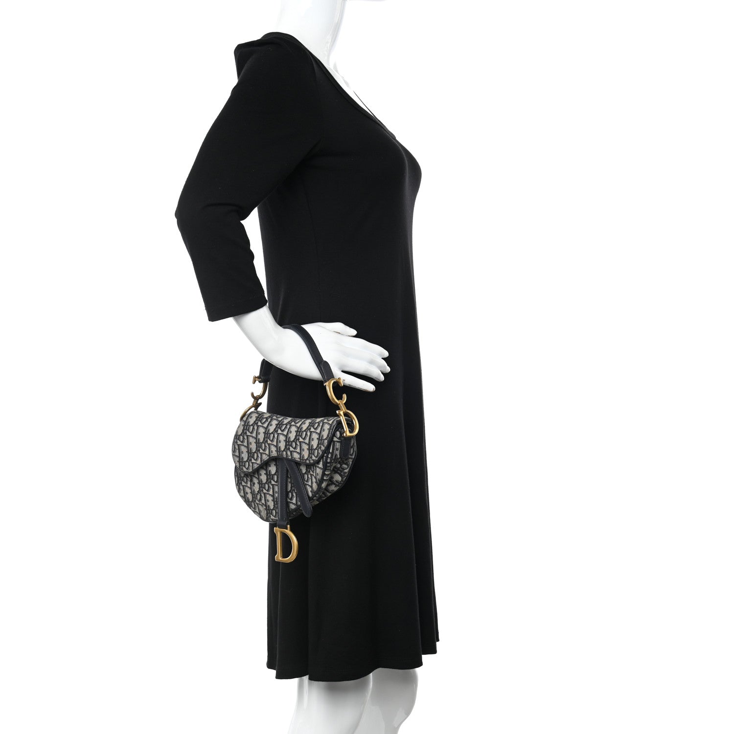 Christian Dior Oblique Mini Saddle Bag Blue 2 of 12