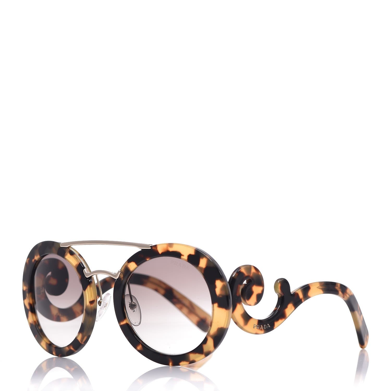 Prada Baroque Sunglasses SPR 13S Havana 1 of 8