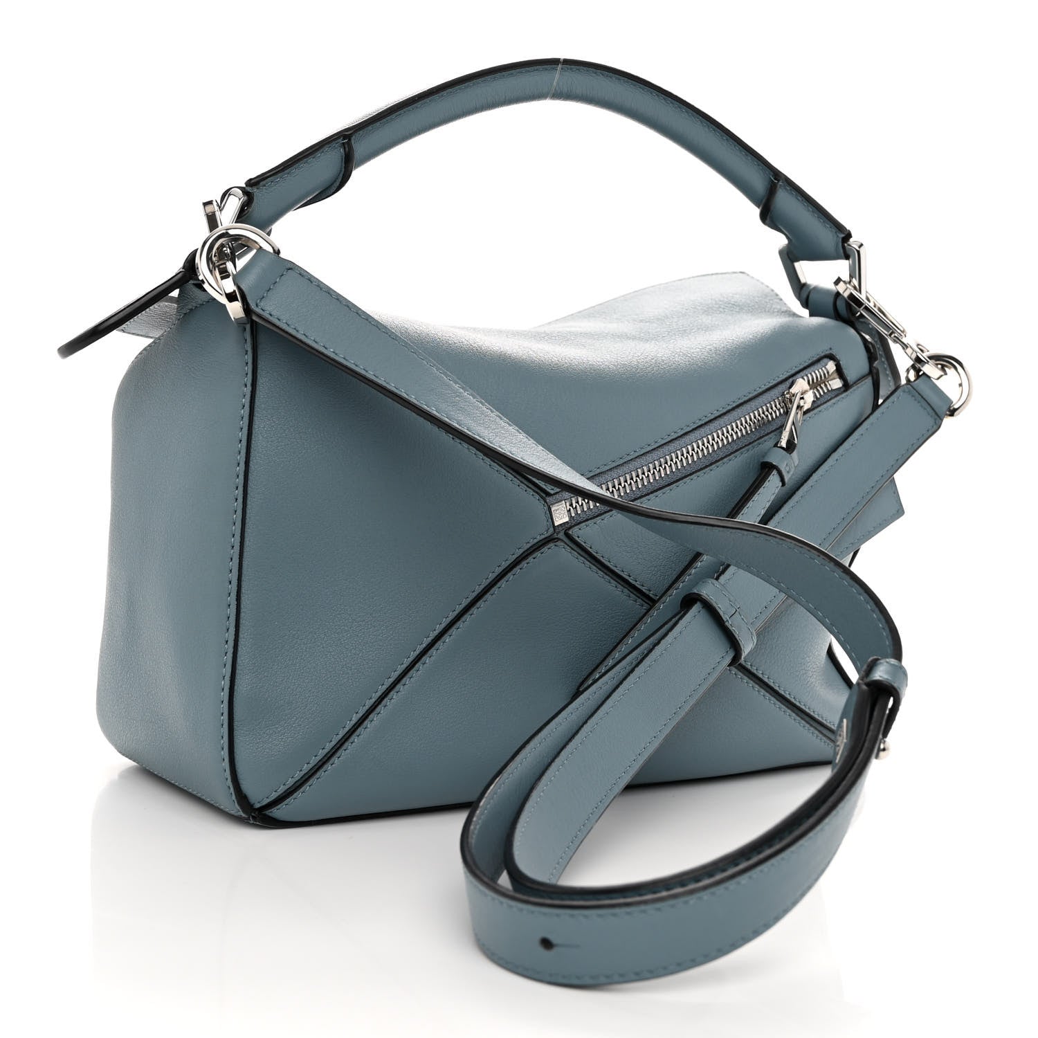 Loewe Calfskin Small Puzzle Bag Stone Blue 3 of 10
