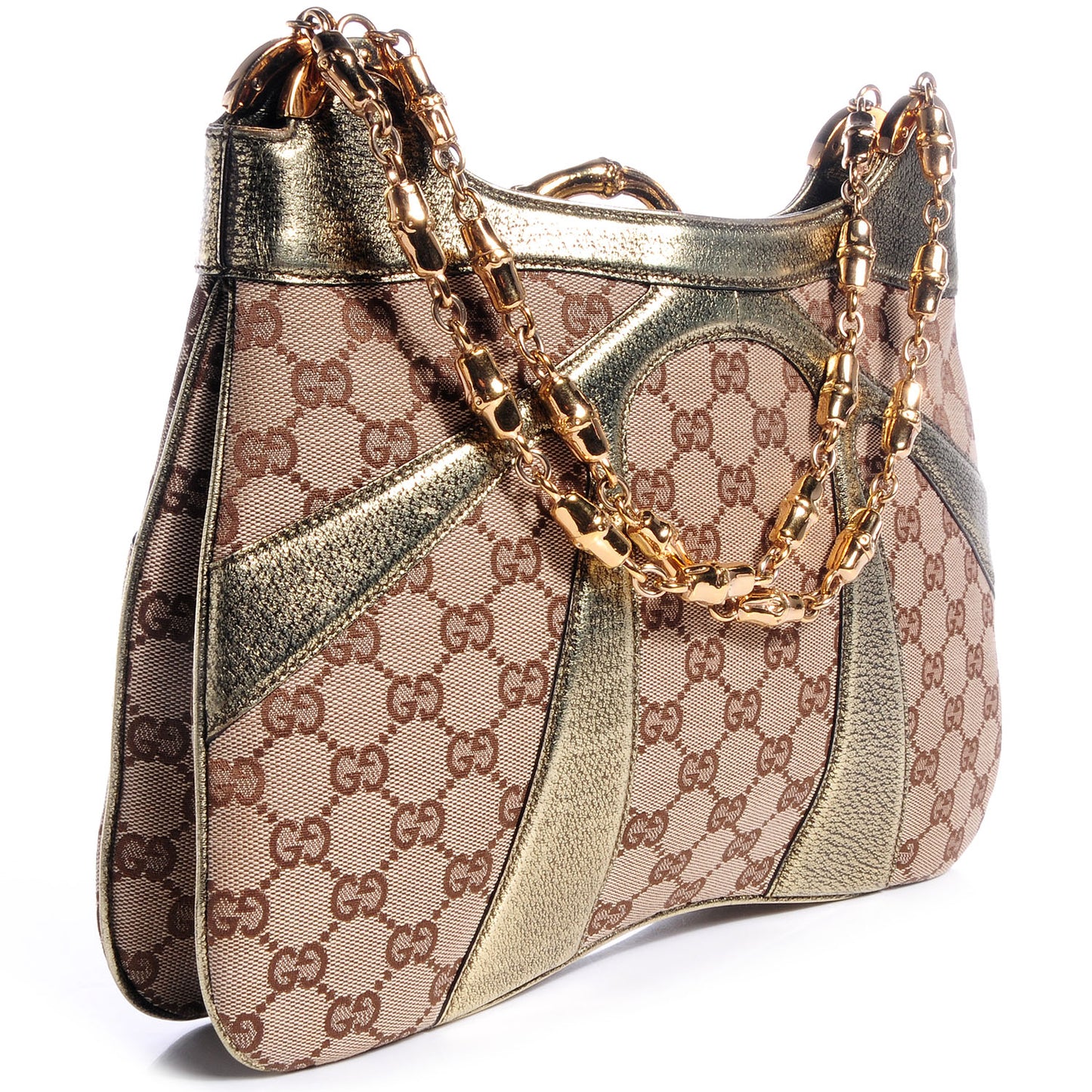 Monogram Bamboo Chain Tom Ford Shoulder Bag Metallic