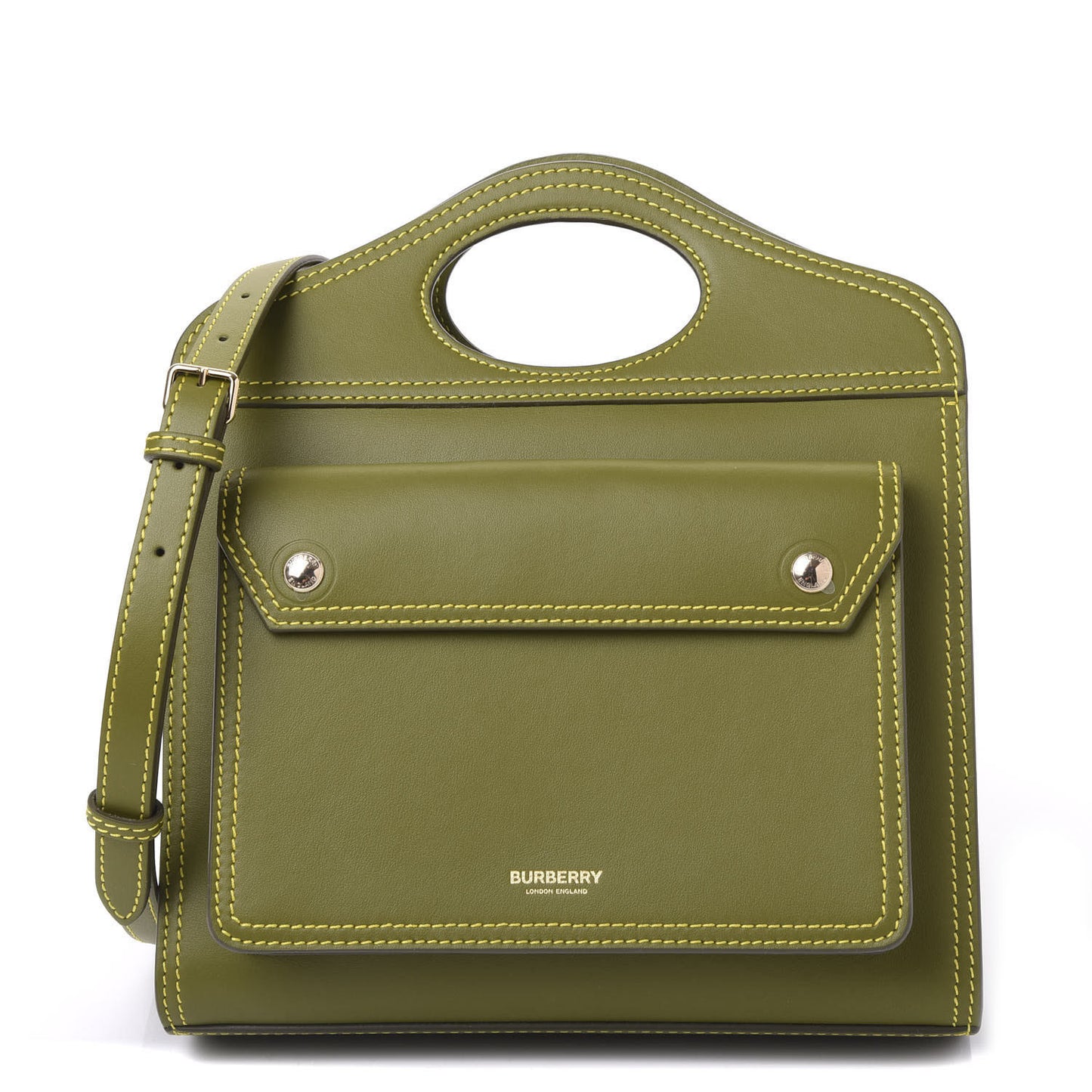 Smooth Calfskin Mini Pocket Bag Juniper Green
