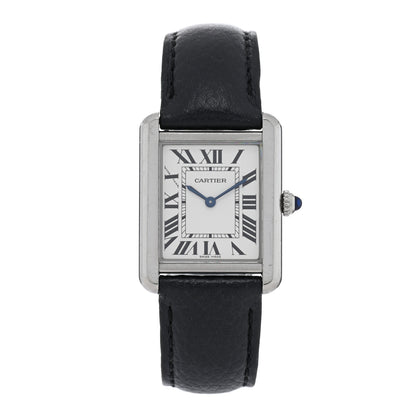 Cartier Stainless Steel Calfskin 24mm Tank Solo Quartz Watch 1 of 5