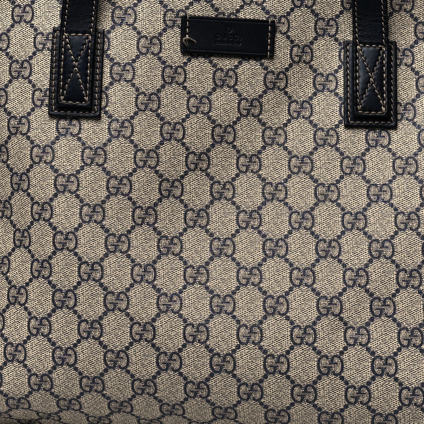 GG Supreme Monogram Medium Zippered Shopping Tote Navy