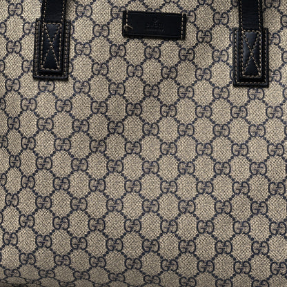 Gucci GG Supreme Monogram Medium Zippered Shopping Tote Navy 8 of 11