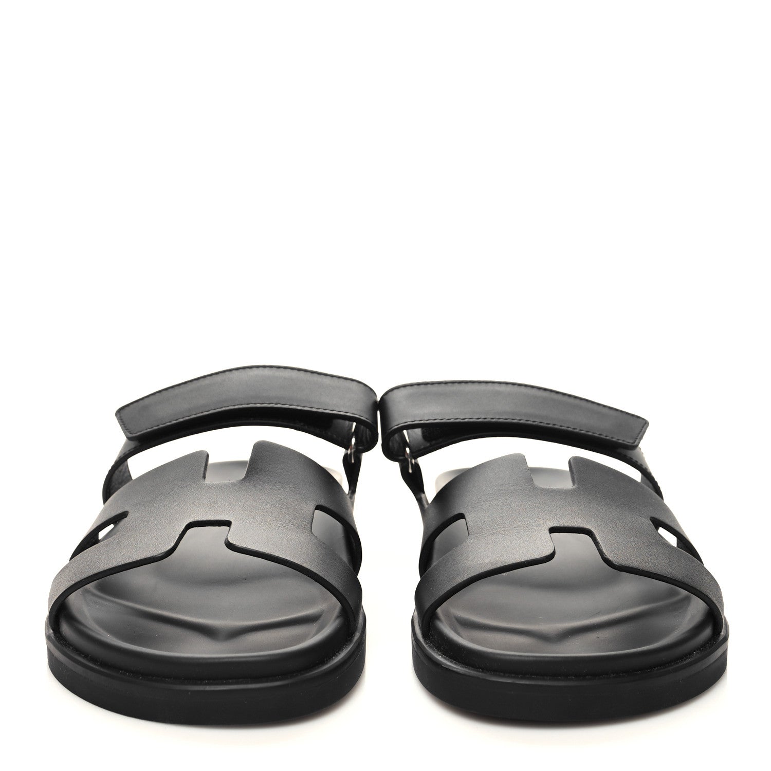 Hermes Calfskin Womens Chypre Sandals 39 Black 2 of 9