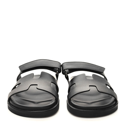 Hermes Calfskin Womens Chypre Sandals 39 Black 2 of 9