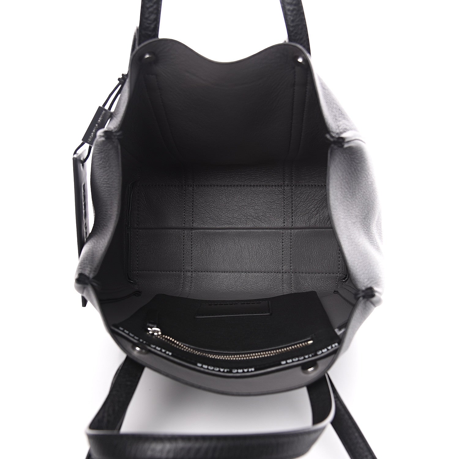Marc Jacobs Grained Calfskin The Tag Tote Black 4 of 9
