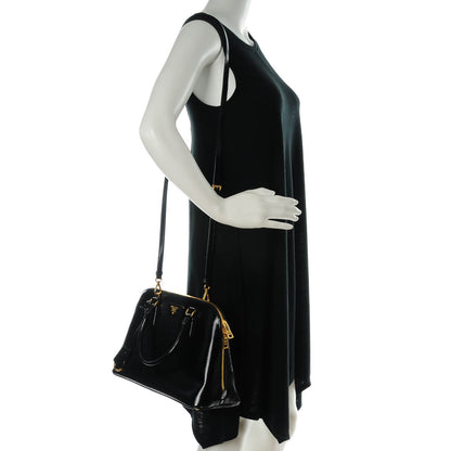 Prada Saffiano Vernice Medium Promenade Tote Black 2 of 9