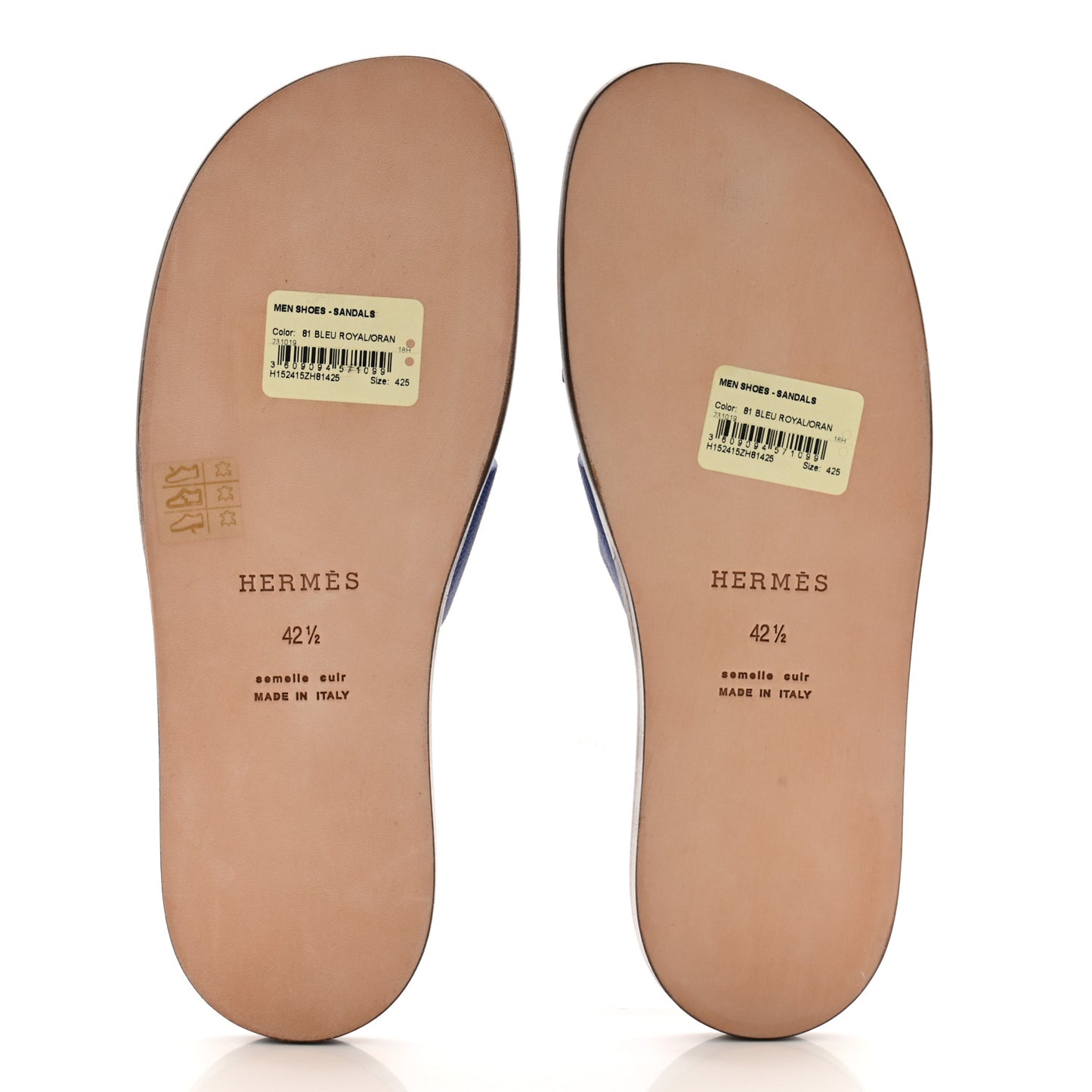 Calfskin Mens Izmir Sandals 42.5 Gold Black