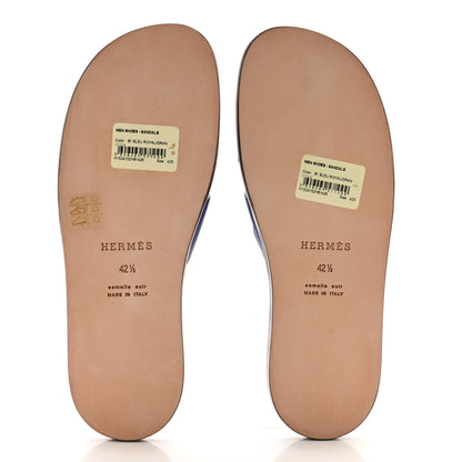 Hermes Calfskin Mens Izmir Sandals 42.5 Gold Black 5 of 8
