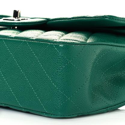 Chanel Caviar Quilted Medium Double Flap Green 7 of 8