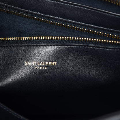 Saint Laurent Calfskin Medium Monogram Cabas Navy 8 of 12