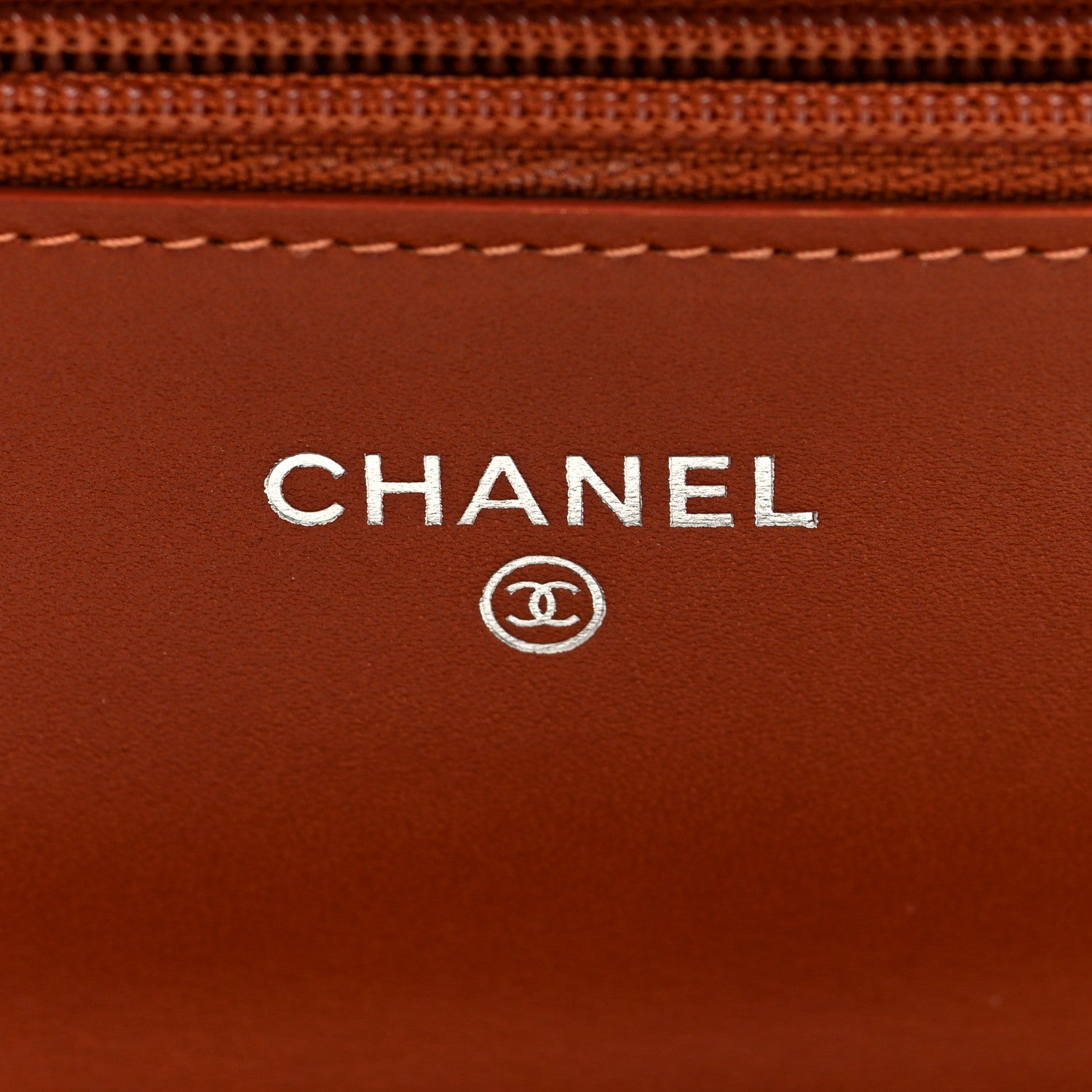 Chanel Caviar Timeless CC Wallet On Chain WOC Orange 6 of 10