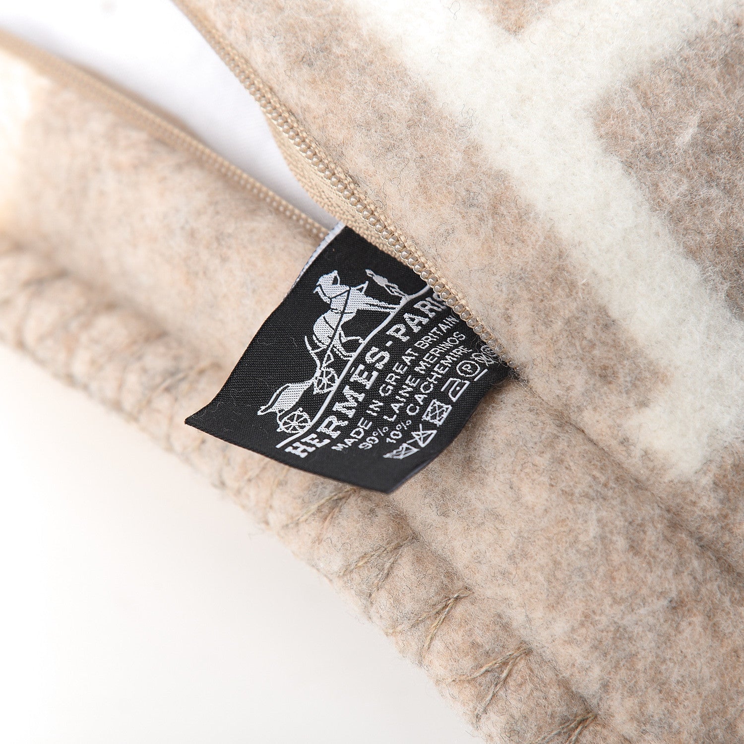 Hermes Wool Cashmere Avalon III Pillow PM Coco Camomille 3 of 3