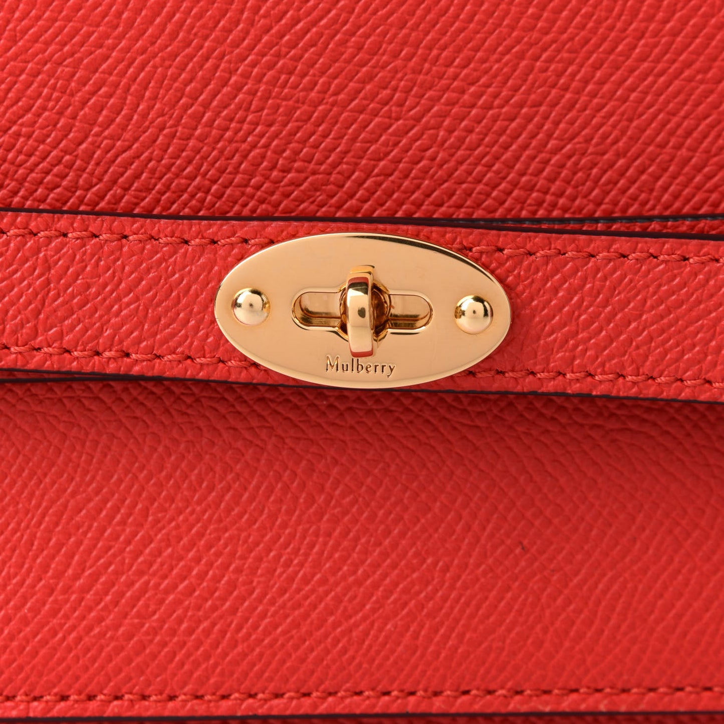 Small Classic Grain Calfskin Belted Bayswater Satchel Lipstick Red