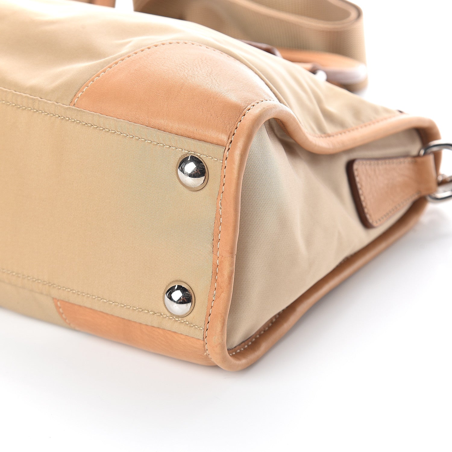 Prada Tessuto Vitello Top Handle Bag Cammello Cuo 8 of 8