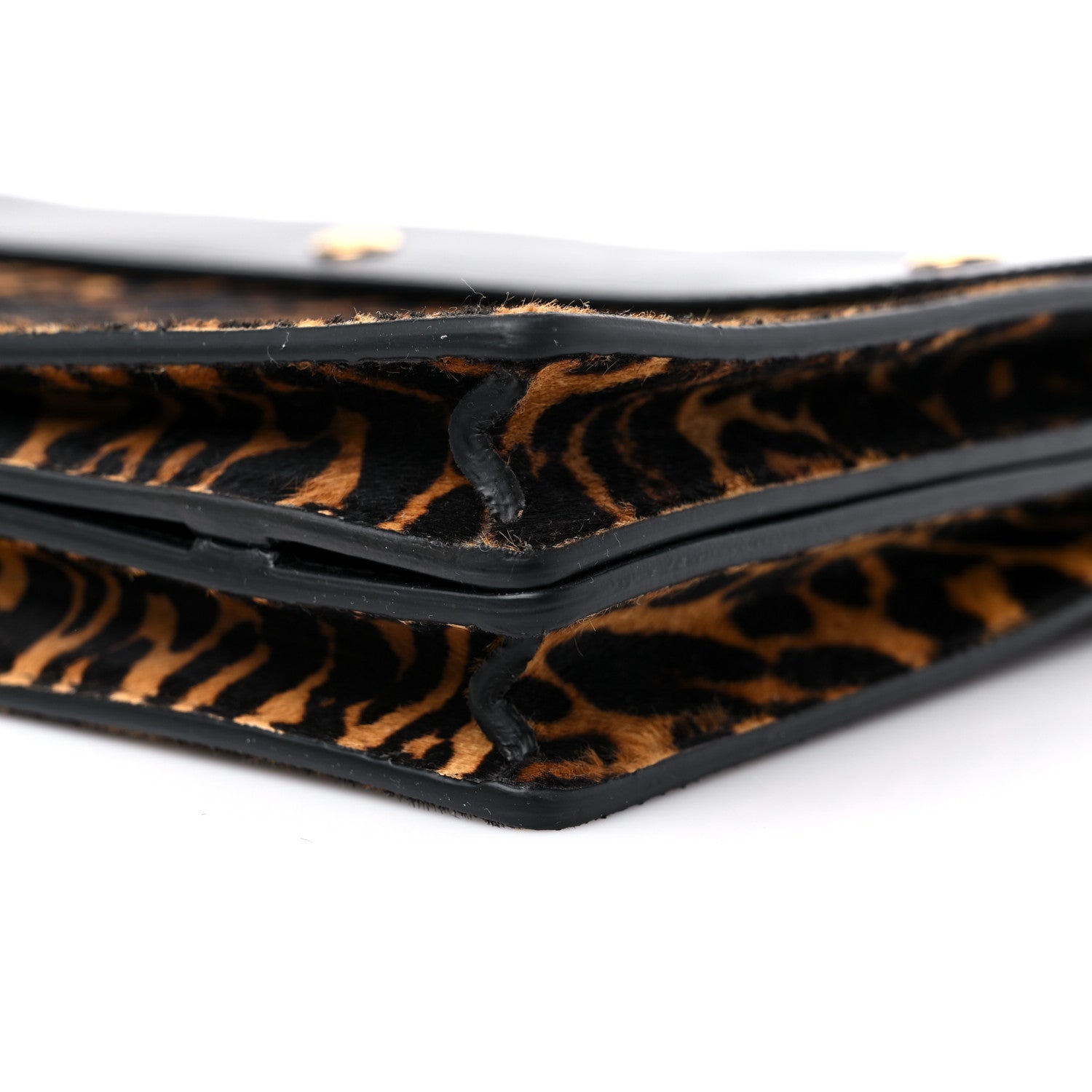 Burberry Calf Hair Leopard Print Small Title Bag with Pocket Black 10 of 10