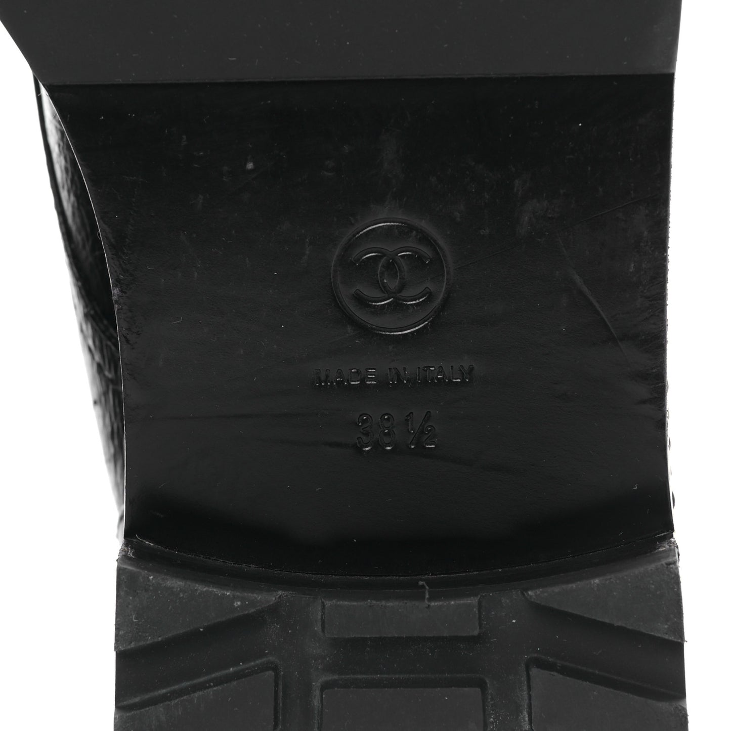 Crackled Calfskin Velvet Pearl Combat Short Boots 38.5 Black