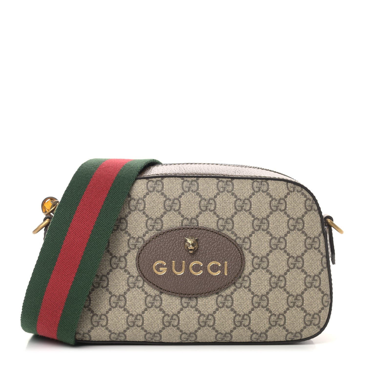 Gucci GG Supreme Monogram Web Neo Vintage Shoulder Bag Beige New Acero Crop 1 of 7