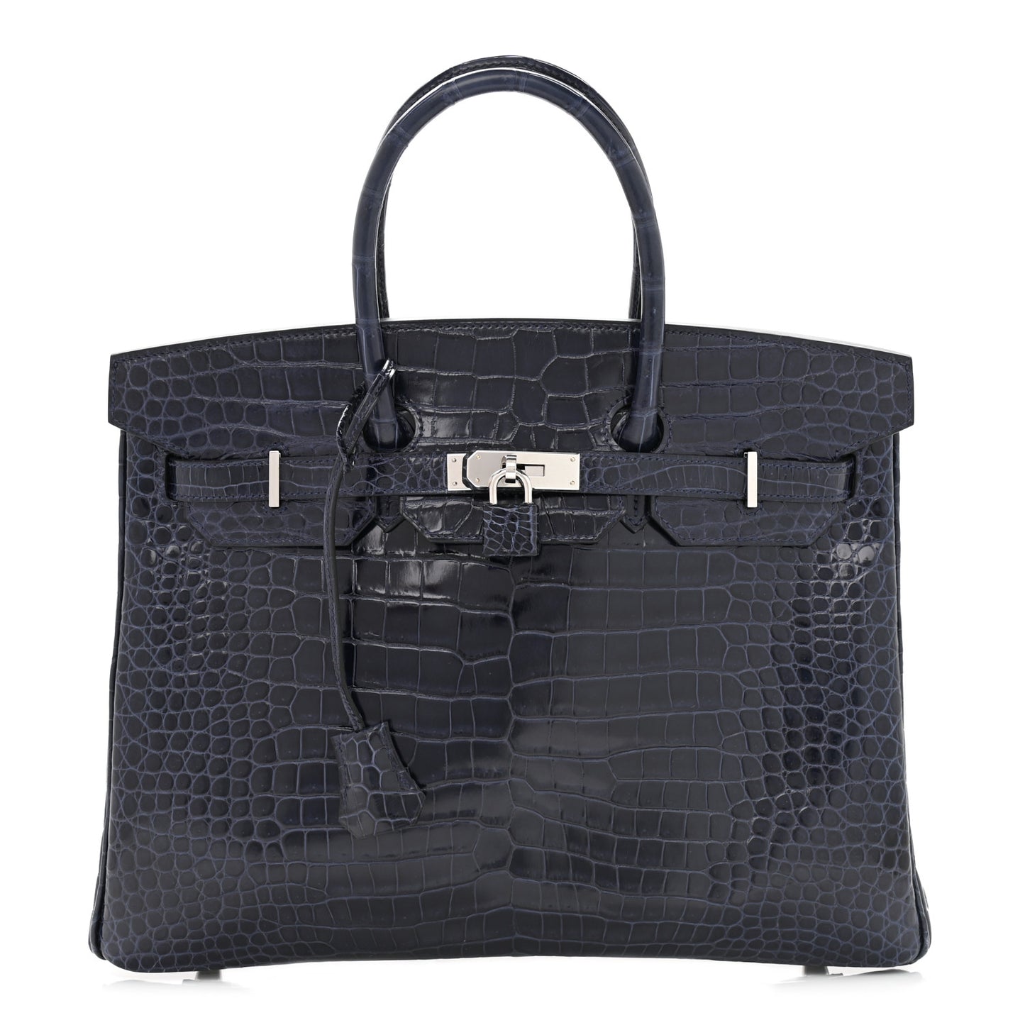 Shiny Porosus Crocodile Birkin 35 Bleu Abysse