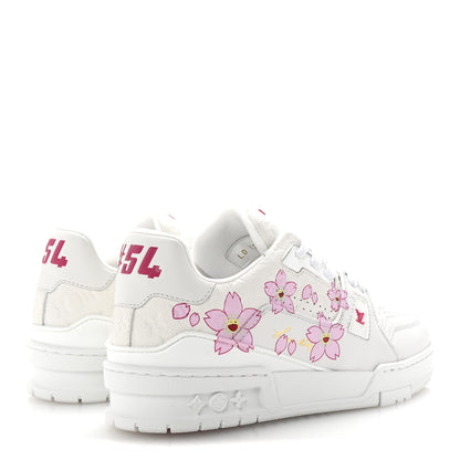 Louis Vuitton LV X TM Embossed Monogram Cherry Blossom LV Trainer Sneakers 37.5 White 5 of 10