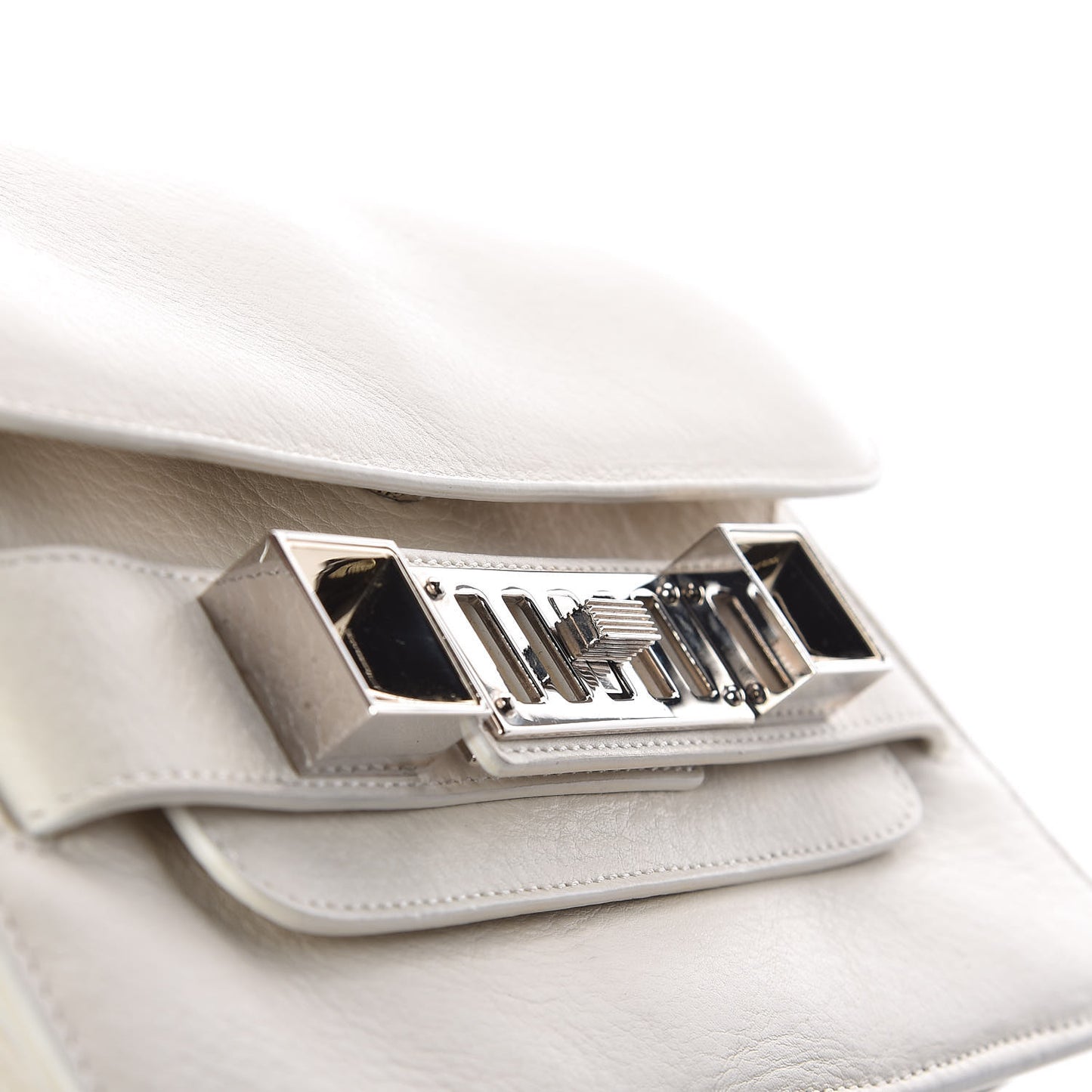 Calfskin Mini PS11 Classic Shoulder Bag White