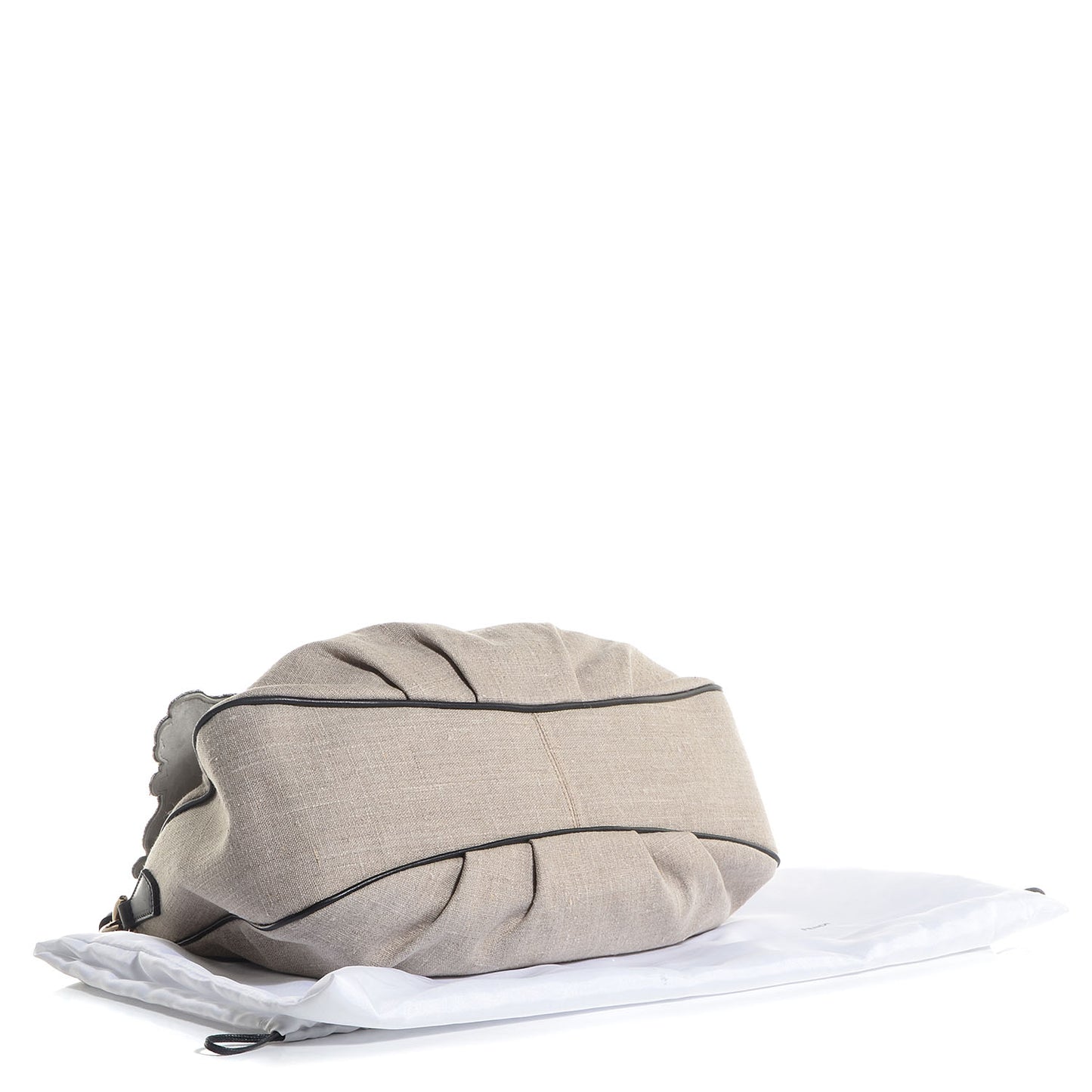 Linen Embroidered Mia Shoulder Flap Beige Black