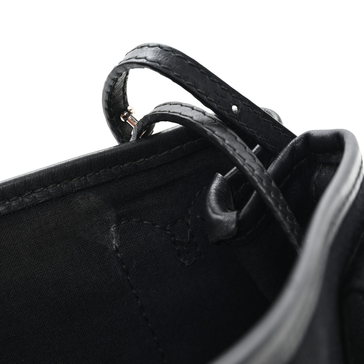 Cotton Canvas Calfskin Navy Cabas XS Black