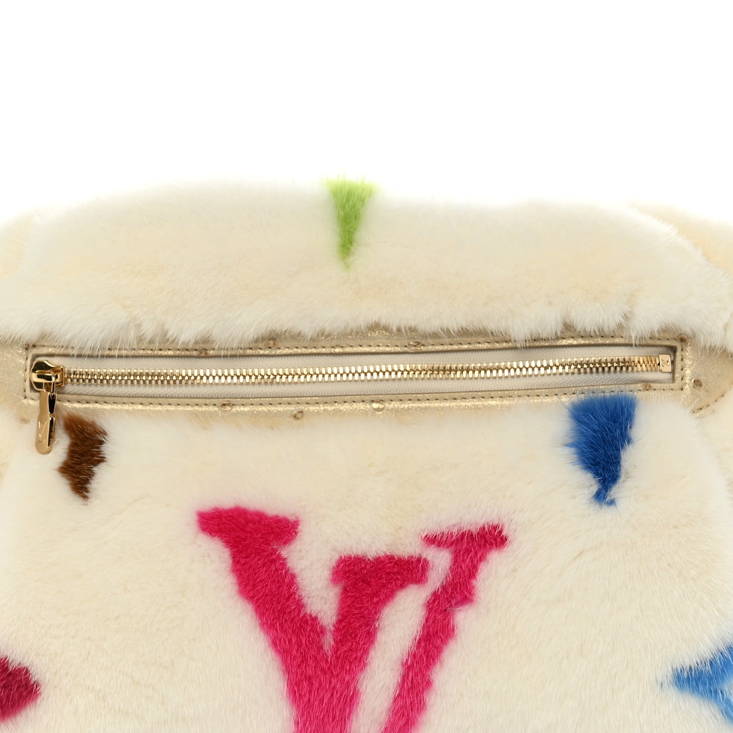 LV X TM Mink Ostrich Monogram Bum Bag White Multicolor