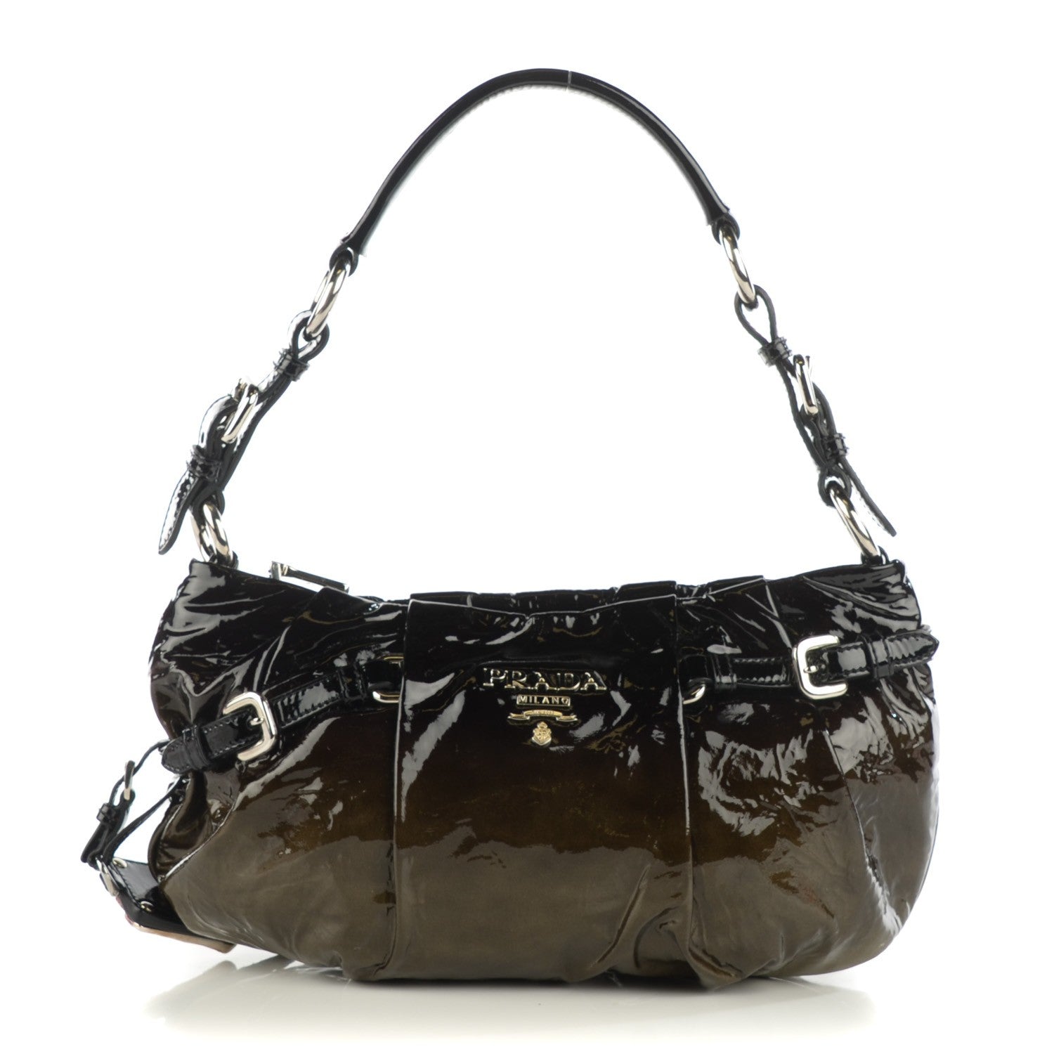 Prada Vernice Sfumata Shoulder Bag Grigio Argento 1 of 8