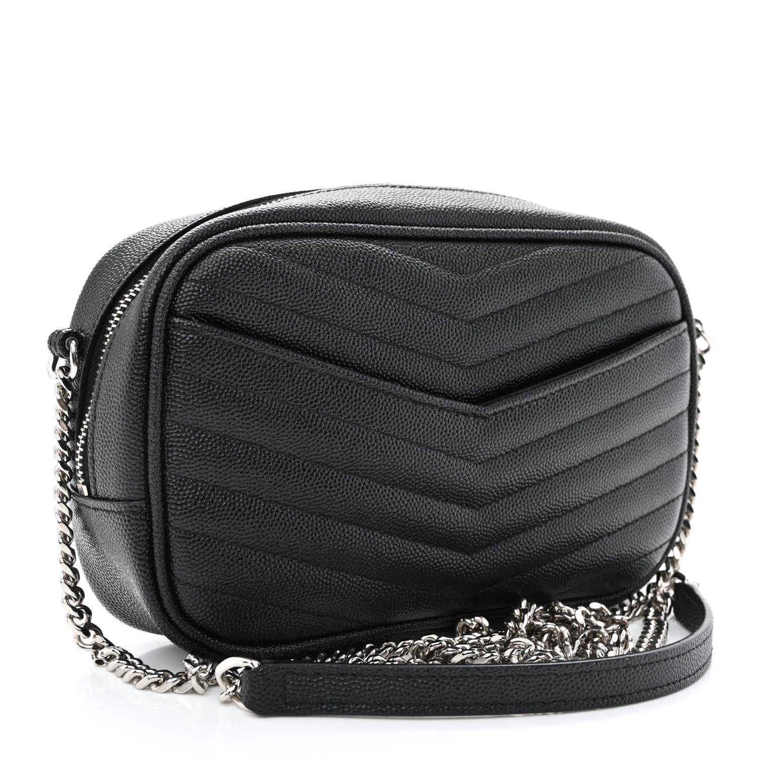 Saint Laurent Grain De Poudre Matelasse Monogram Mini Lou Camera Bag Black 3 of 11