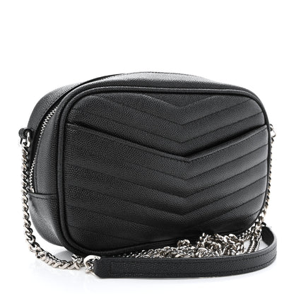 Saint Laurent Grain De Poudre Matelasse Monogram Mini Lou Camera Bag Black 3 of 11