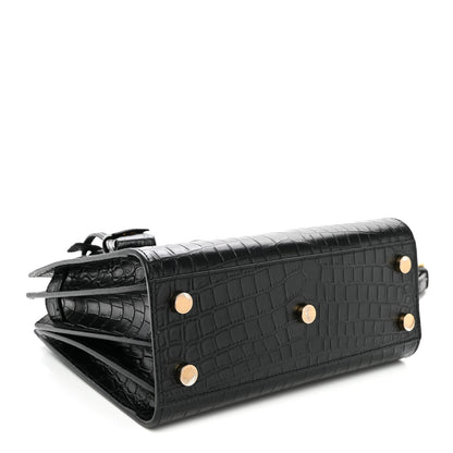 Saint Laurent Calfskin Crocodile Embossed Nano Sac De Jour Black 4 of 10