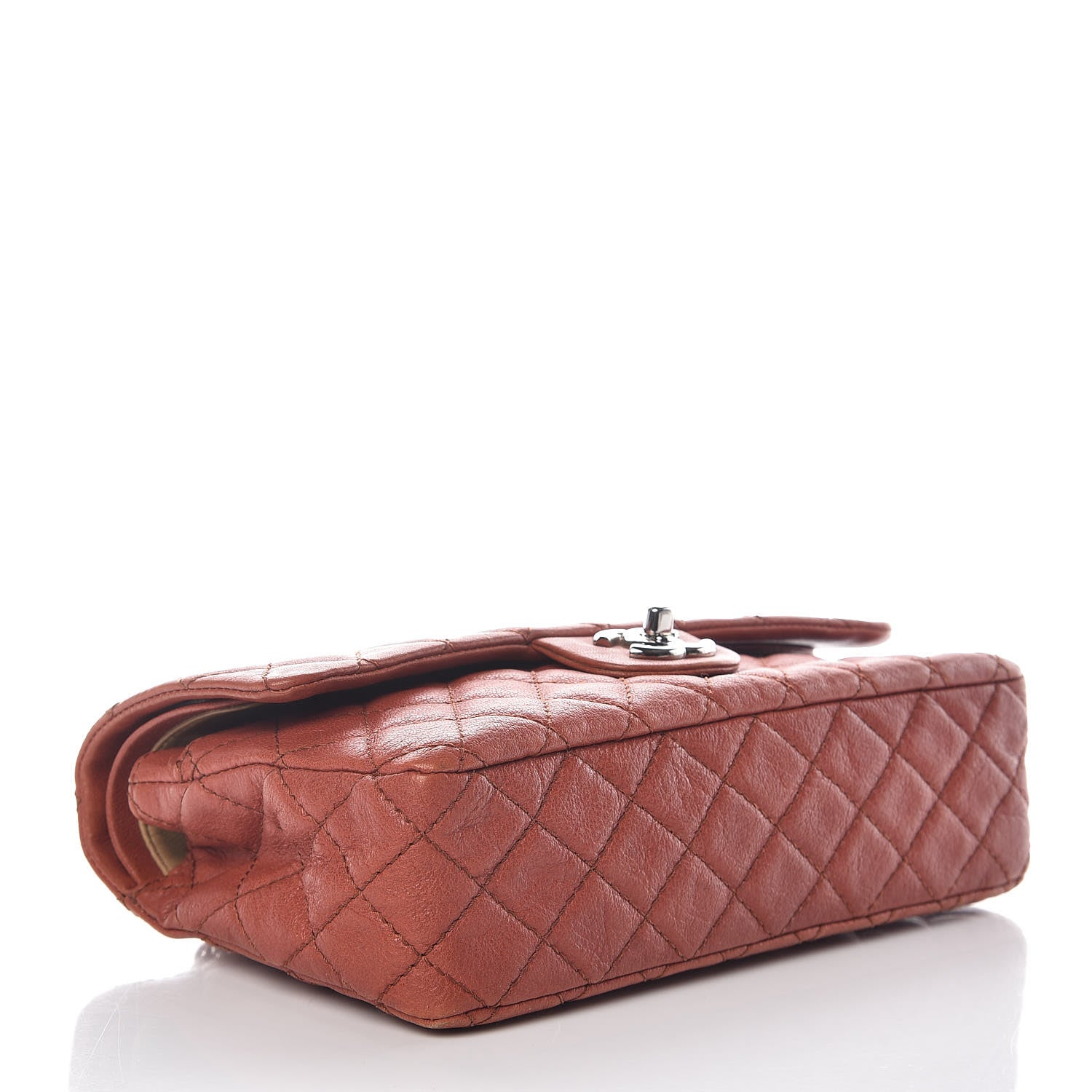 Chanel Glazed Lambskin Quilted Medium Double Flap Bijoux Chain Dark Orange 4 of 17